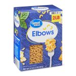Great Value Elbow Pasta in a large 32 oz box